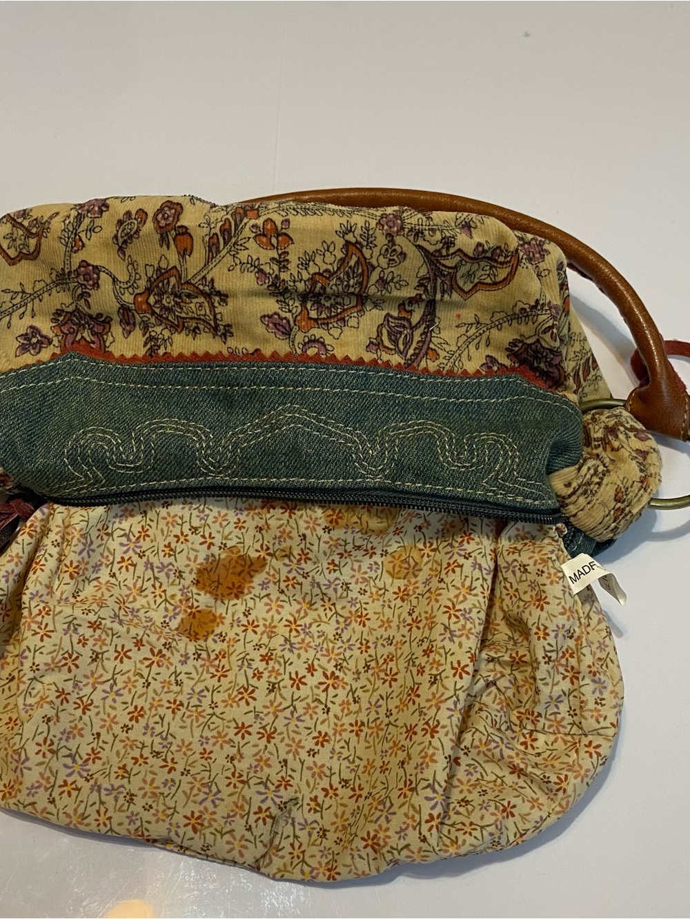Y2K Boho Corduroy Floral Paisley Mini Shoulder Bag - Picture 6 of 8